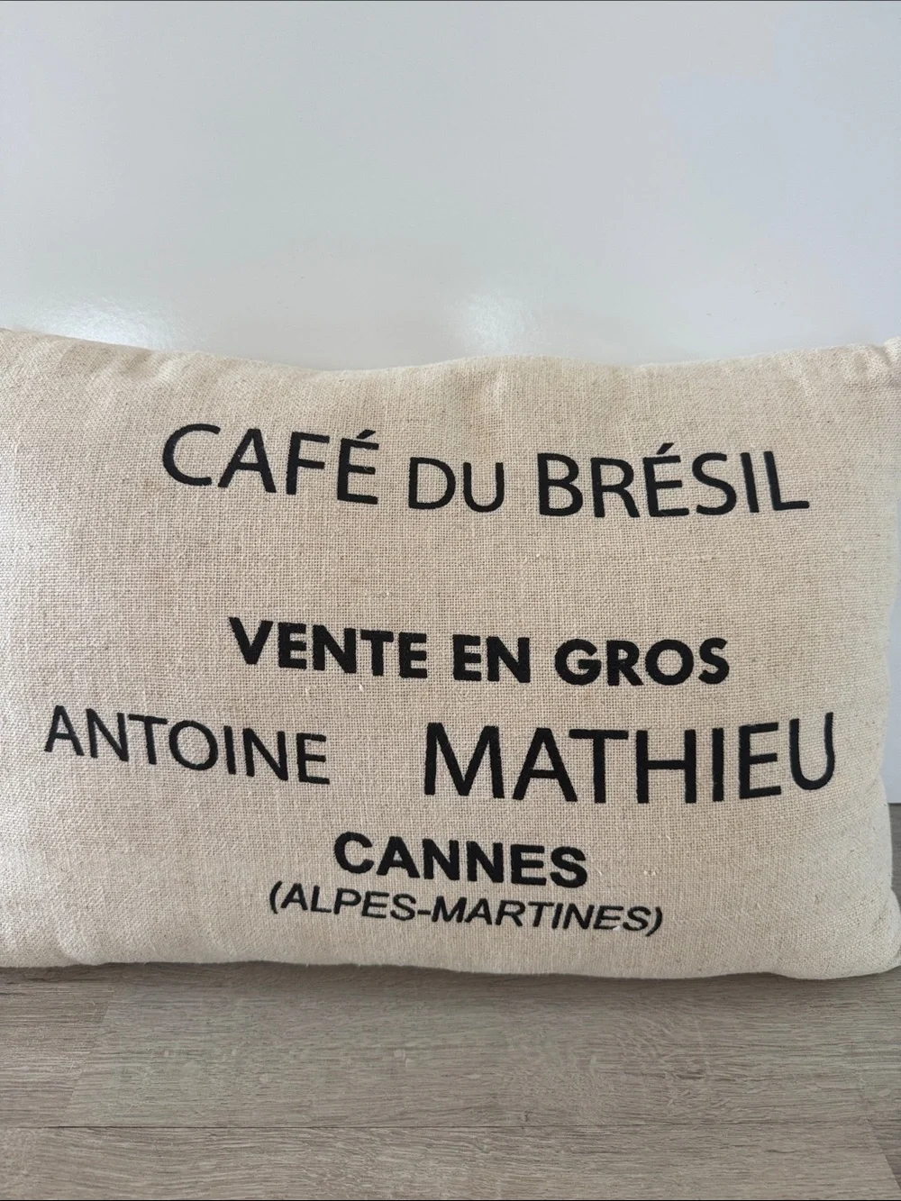 French Coffee Sack Lumbar Throw Pillow w/ Insert Farmhouse Linen 24x15 Decor